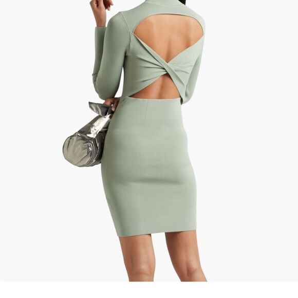 Alice + Olivia Dresses & Skirts - Alice + Olivia Estelle Twist Back Mini Dress, Sage Green